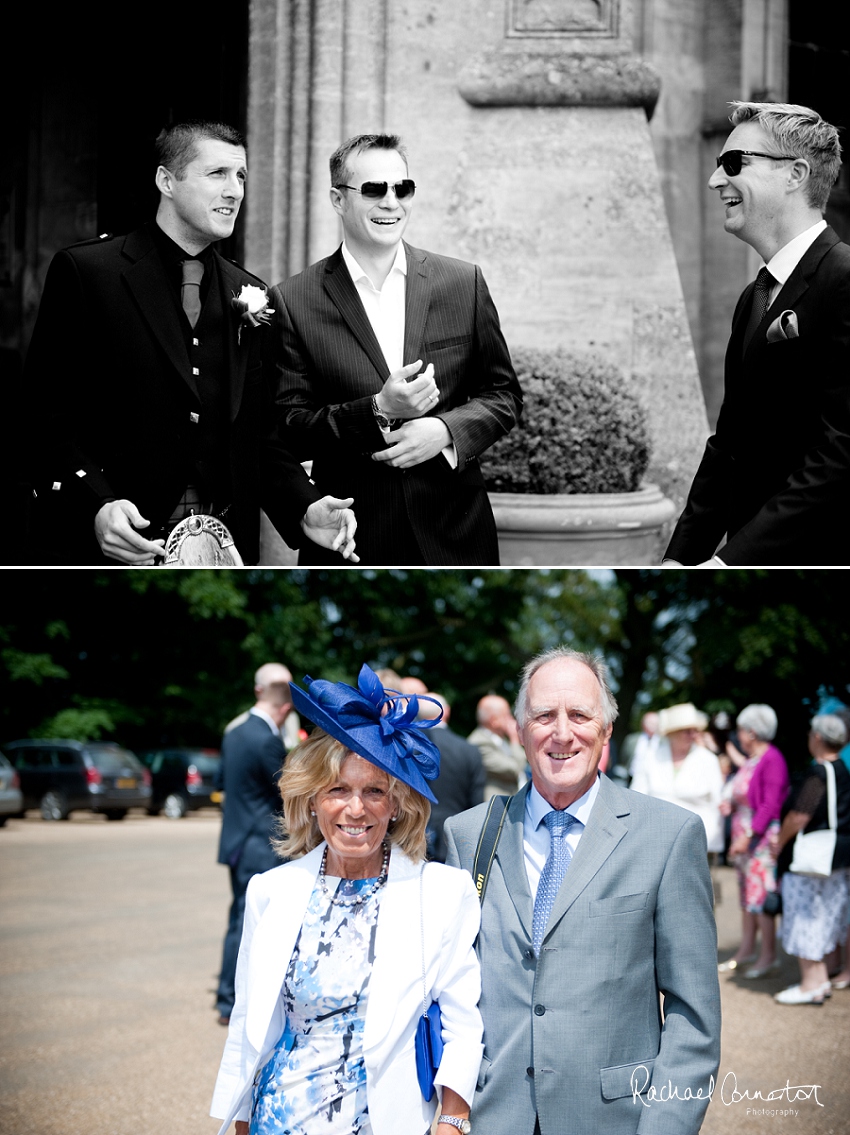 Professional photograph of the front of Belvoir Castle on a wedding day