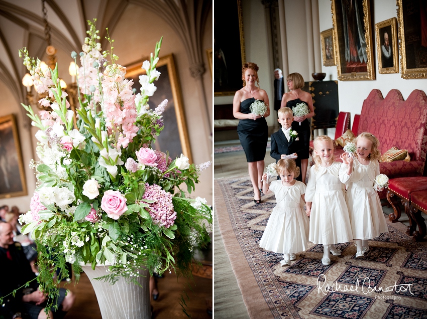 Professional photograph of the front of Belvoir Castle on a wedding day