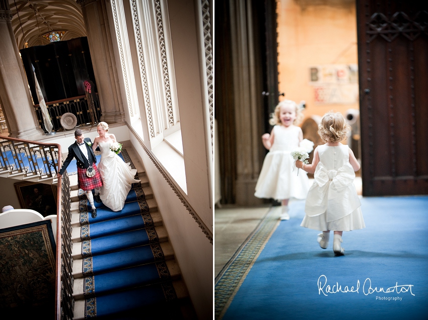 Professional photograph of the front of Belvoir Castle on a wedding day