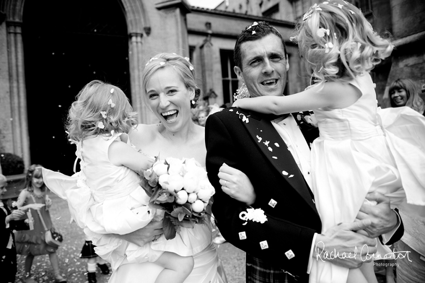 Professional photograph of the front of Belvoir Castle on a wedding day