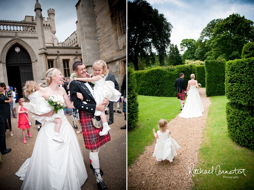 Professional photograph of the front of Belvoir Castle on a wedding day