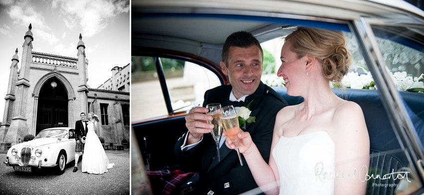 Professional photograph of the front of Belvoir Castle on a wedding day