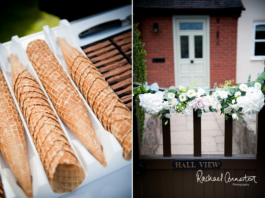 Professional photograph of wedding bunting outside wedding marquee