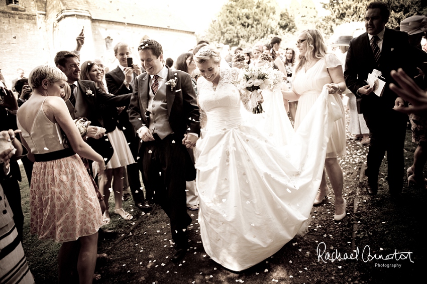 Professional photograph of wedding bunting outside wedding marquee