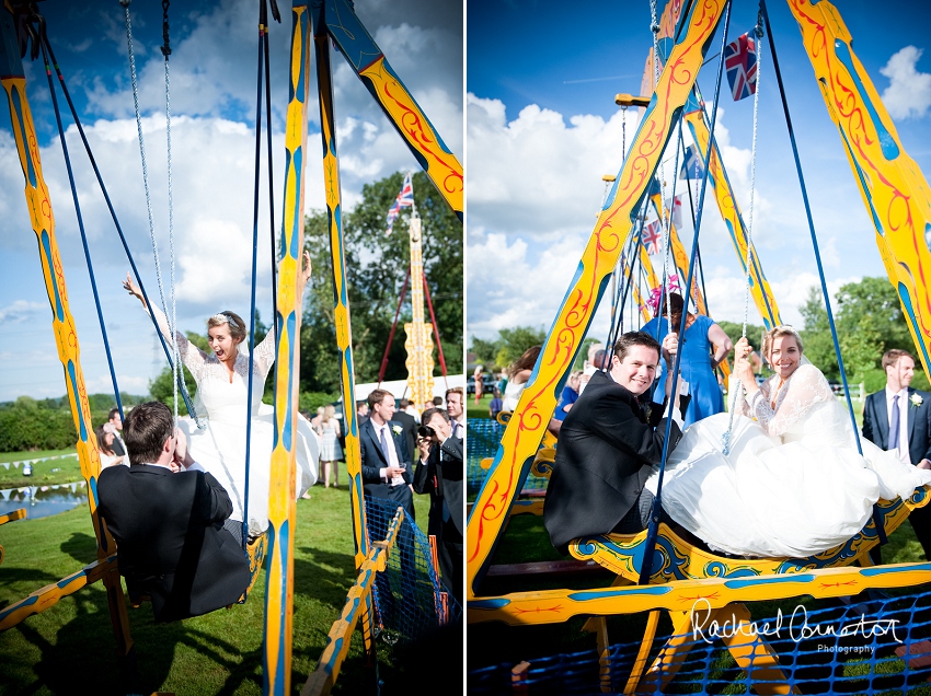 Professional photograph of wedding bunting outside wedding marquee