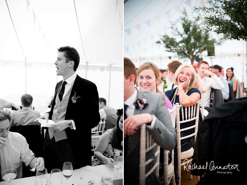 Professional photograph of wedding bunting outside wedding marquee