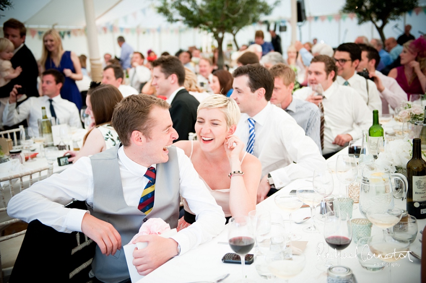 Professional photograph of wedding bunting outside wedding marquee