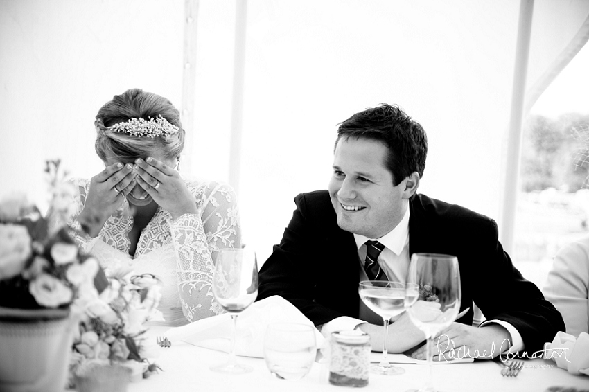 Professional photograph of wedding bunting outside wedding marquee