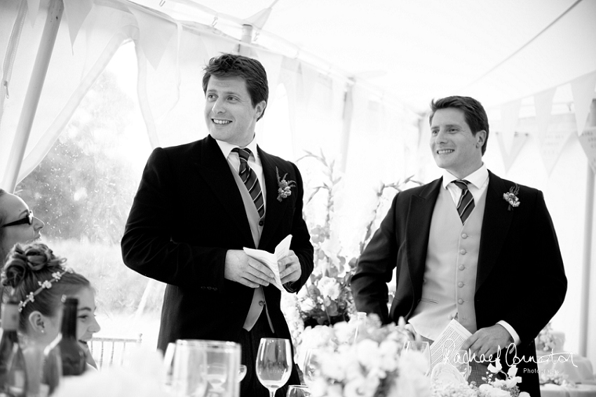 Professional photograph of wedding bunting outside wedding marquee