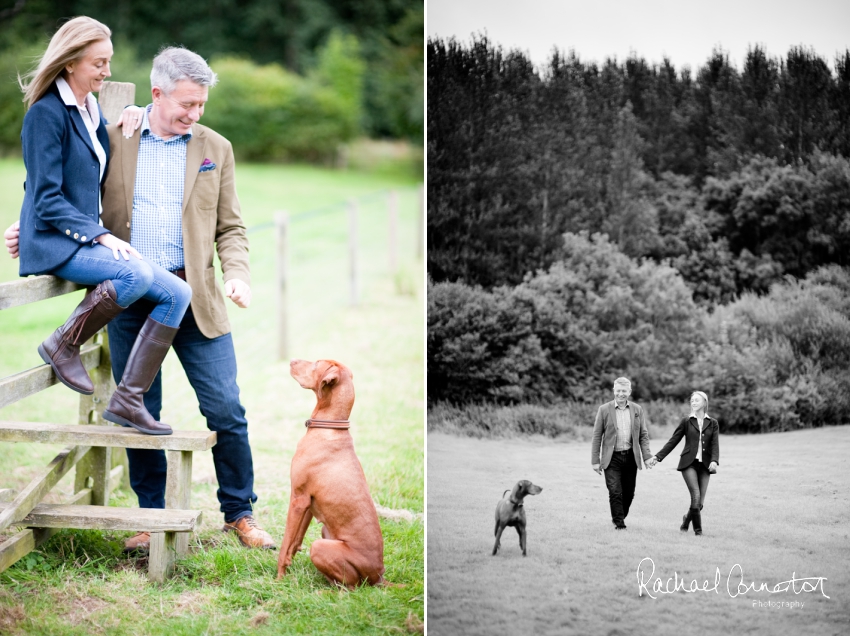 Professional colour photograph of pre-wedding shoots with children and dogs by Rachael Connerton Photography