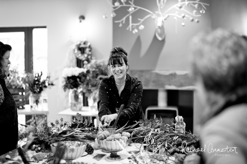 Professional colour photograph of Christmas Wreath making with Sophie's Flower Co at Chequers Inn, Woolsthorpe by Rachael Connerton Photography