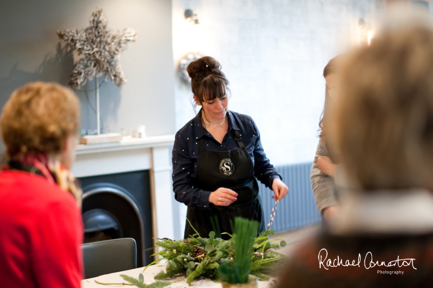 Professional colour photograph of Christmas Wreath making with Sophie's Flower Co at Chequers Inn, Woolsthorpe by Rachael Connerton Photography