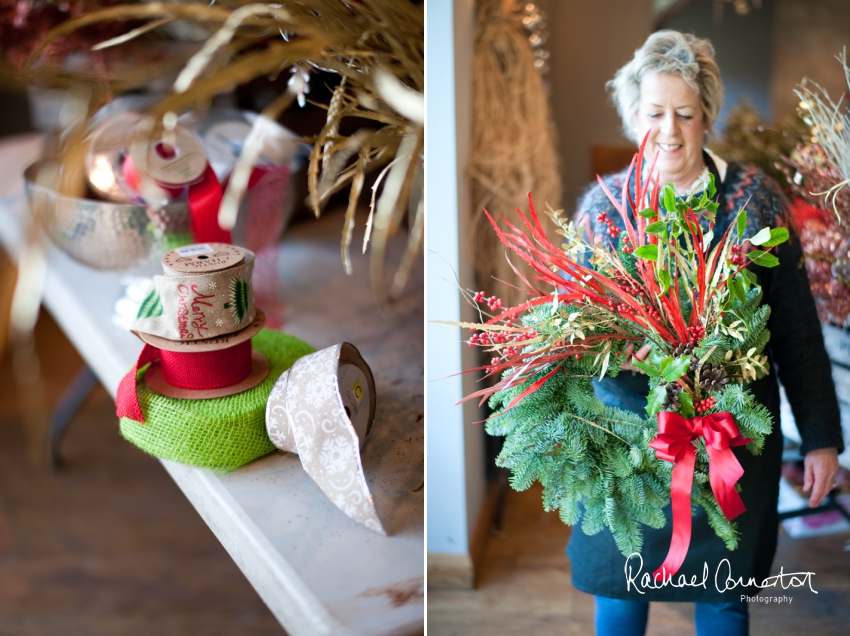 Professional colour photograph of Christmas Wreath making with Sophie's Flower Co at Chequers Inn, Woolsthorpe by Rachael Connerton Photography