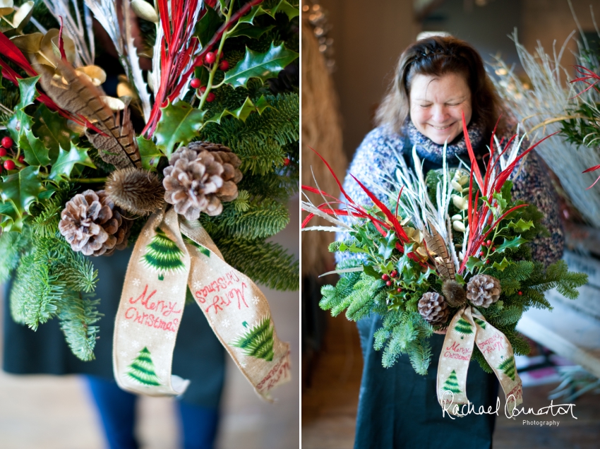 Professional colour photograph of Christmas Wreath making with Sophie's Flower Co at Chequers Inn, Woolsthorpe by Rachael Connerton Photography