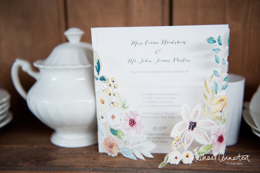 Professional colour photograph of Hummingbird cards' wedding stationery creative business shoot by Rachael Connerton Photography