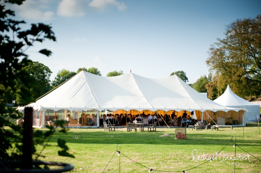 Professional colour photograph of Sarah and Matt's marquee wedding at Ashford on the Water by Rachael Connerton Photography