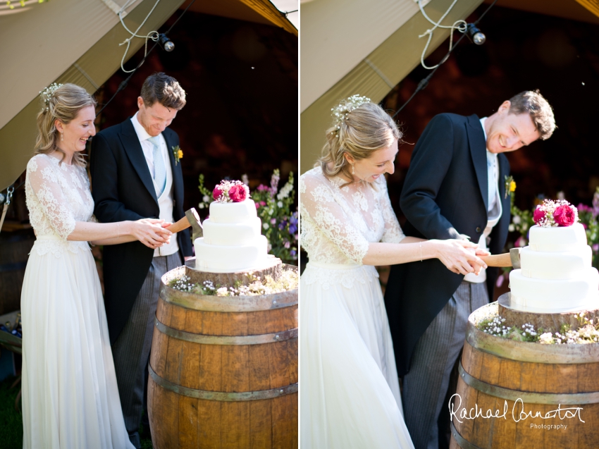 Professional colour photograph of Steph and Hugh's Spring tipi wedding by Rachael Connerton Photography