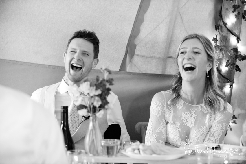 Professional colour photograph of Steph and Hugh's Spring tipi wedding by Rachael Connerton Photography