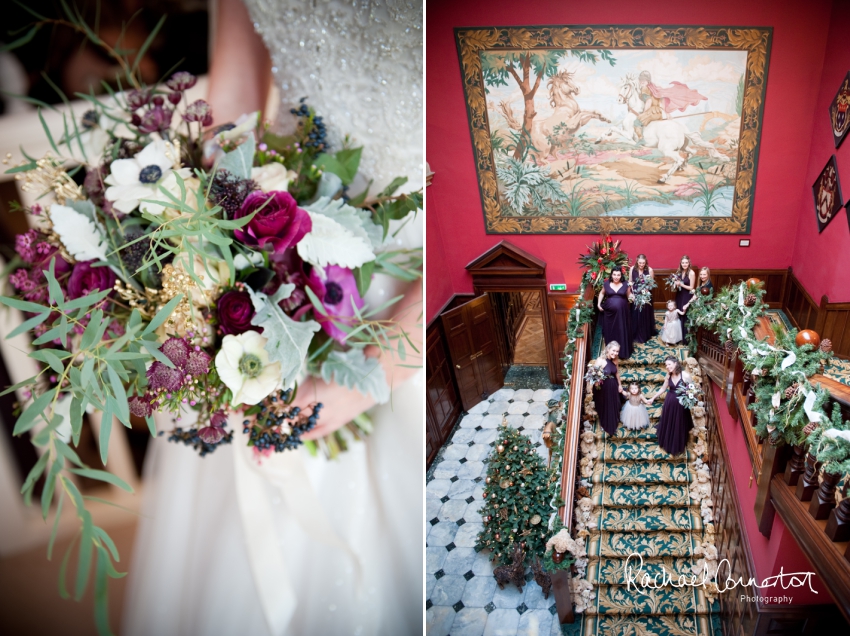 Professional colour photograph of Sarah and Johnathan's Christmas wedding at Stapleford Park by Rachael Connerton Photography