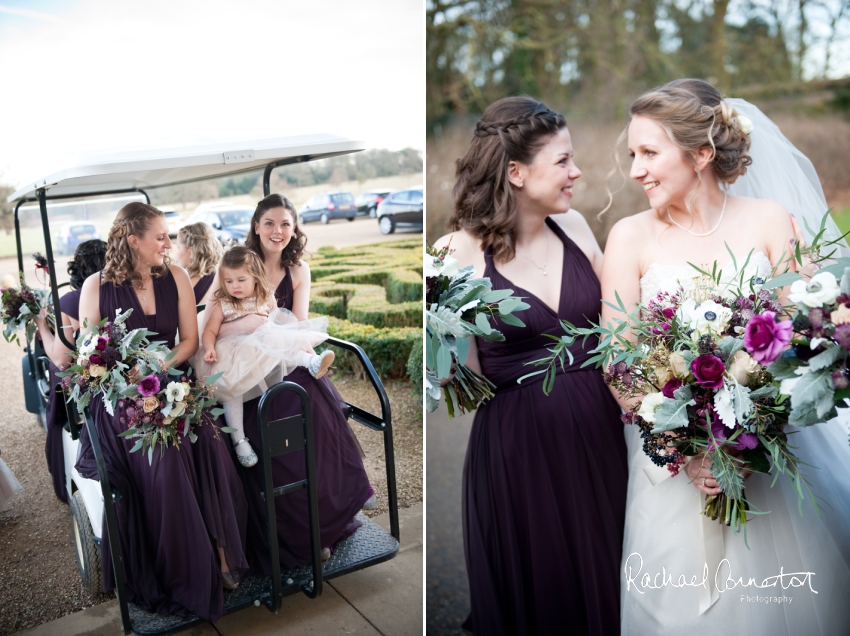 Professional colour photograph of Sarah and Johnathan's Christmas wedding at Stapleford Park by Rachael Connerton Photography