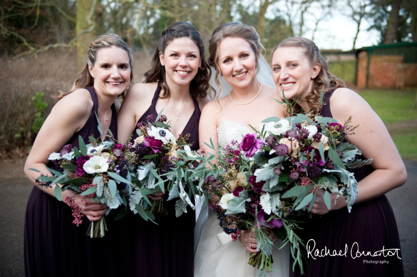 Professional colour photograph of Sarah and Johnathan's Christmas wedding at Stapleford Park by Rachael Connerton Photography