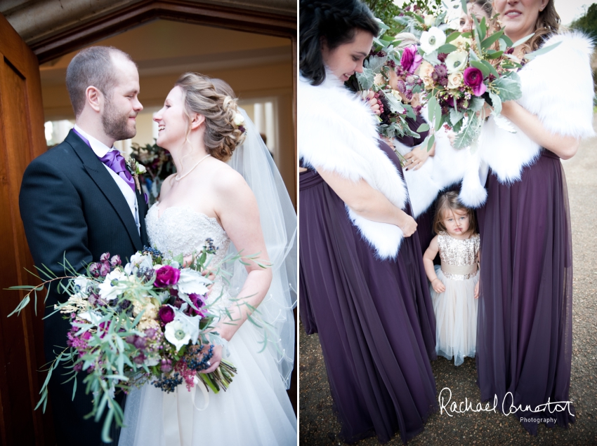 Professional colour photograph of Sarah and Johnathan's Christmas wedding at Stapleford Park by Rachael Connerton Photography