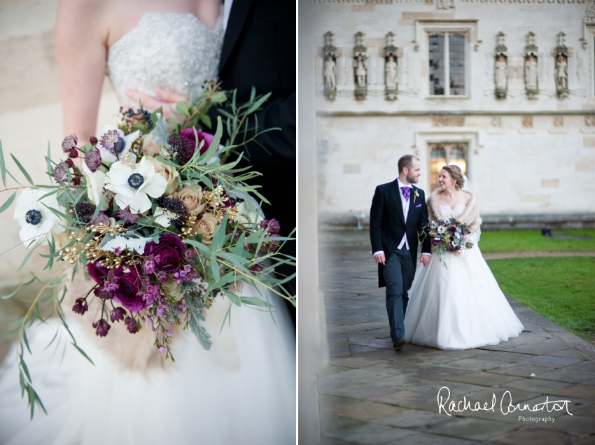 Professional colour photograph of Sarah and Johnathan's Christmas wedding at Stapleford Park by Rachael Connerton Photography