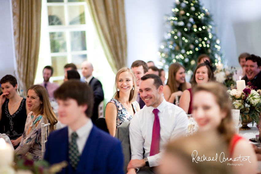 Professional colour photograph of Sarah and Johnathan's Christmas wedding at Stapleford Park by Rachael Connerton Photography