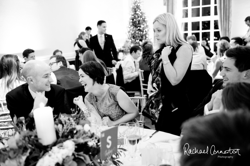 Professional colour photograph of Sarah and Johnathan's Christmas wedding at Stapleford Park by Rachael Connerton Photography