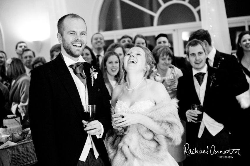 Professional colour photograph of Sarah and Johnathan's Christmas wedding at Stapleford Park by Rachael Connerton Photography