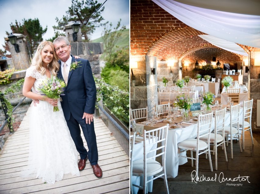 Professional colour photograph of Holly and Chris' Cornwall beach wedding at Palhawn Fort by Rachael Connerton Photography