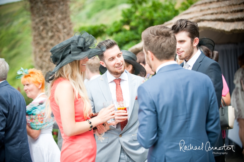 Professional colour photograph of Holly and Chris' Cornwall beach wedding at Palhawn Fort by Rachael Connerton Photography