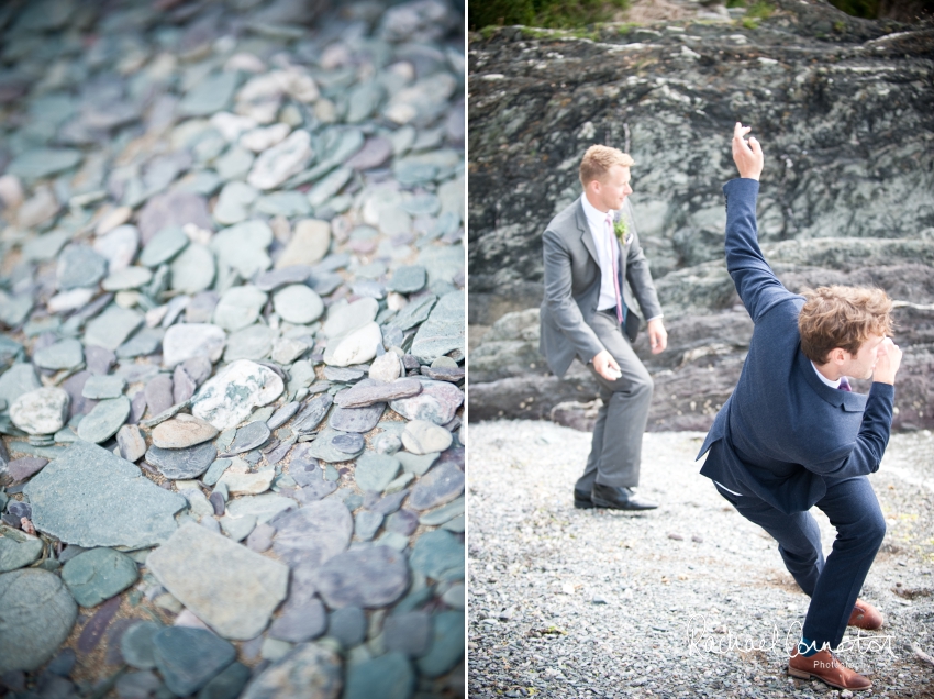 Professional colour photograph of Holly and Chris' Cornwall beach wedding at Palhawn Fort by Rachael Connerton Photography