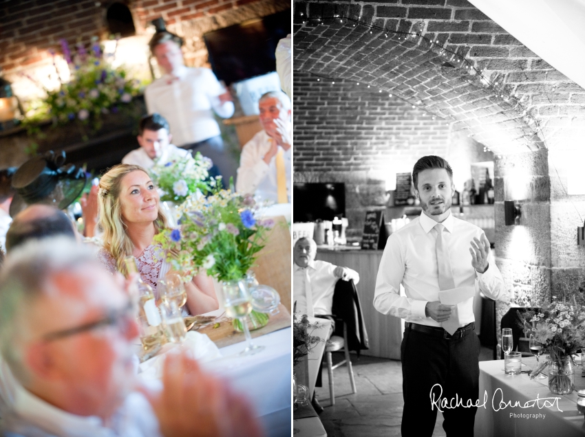 Professional colour photograph of Holly and Chris' Cornwall beach wedding at Palhawn Fort by Rachael Connerton Photography