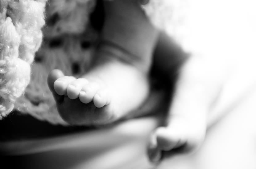 Professional photograph of baby feet